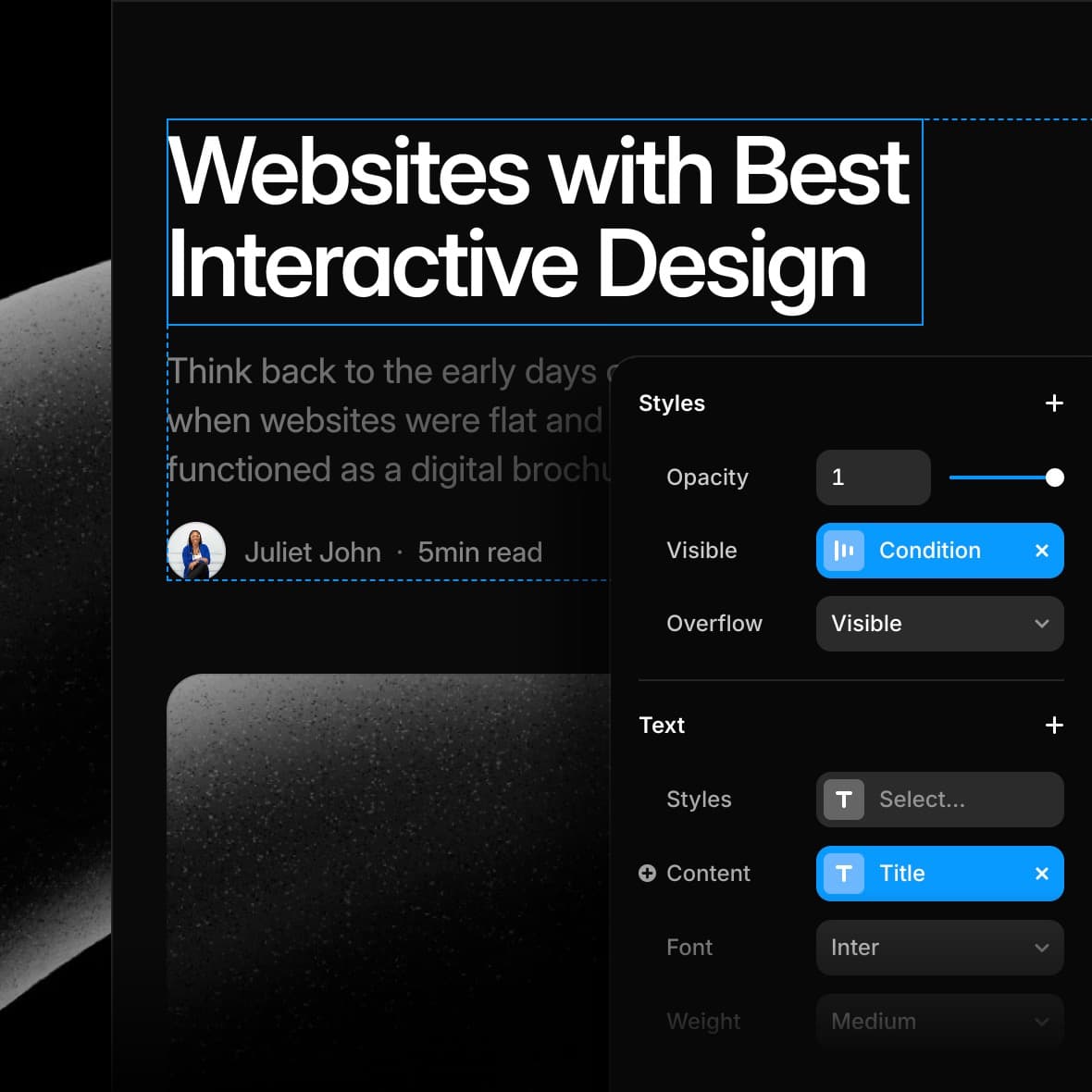 CMS options in Framer