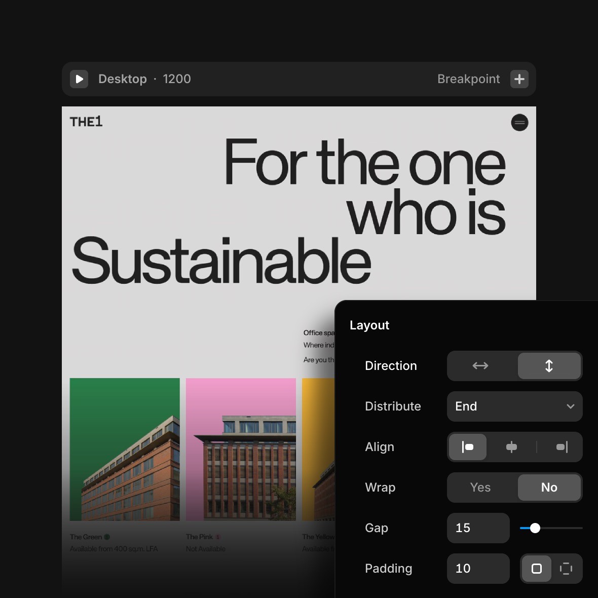 Layout options in Framer